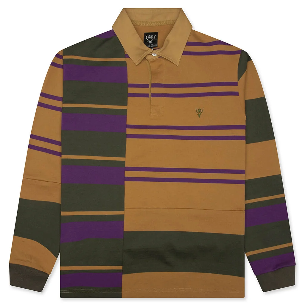 RUGGER L/S POLO SHIRT - CRAZY PATTERN SQUARE - 1