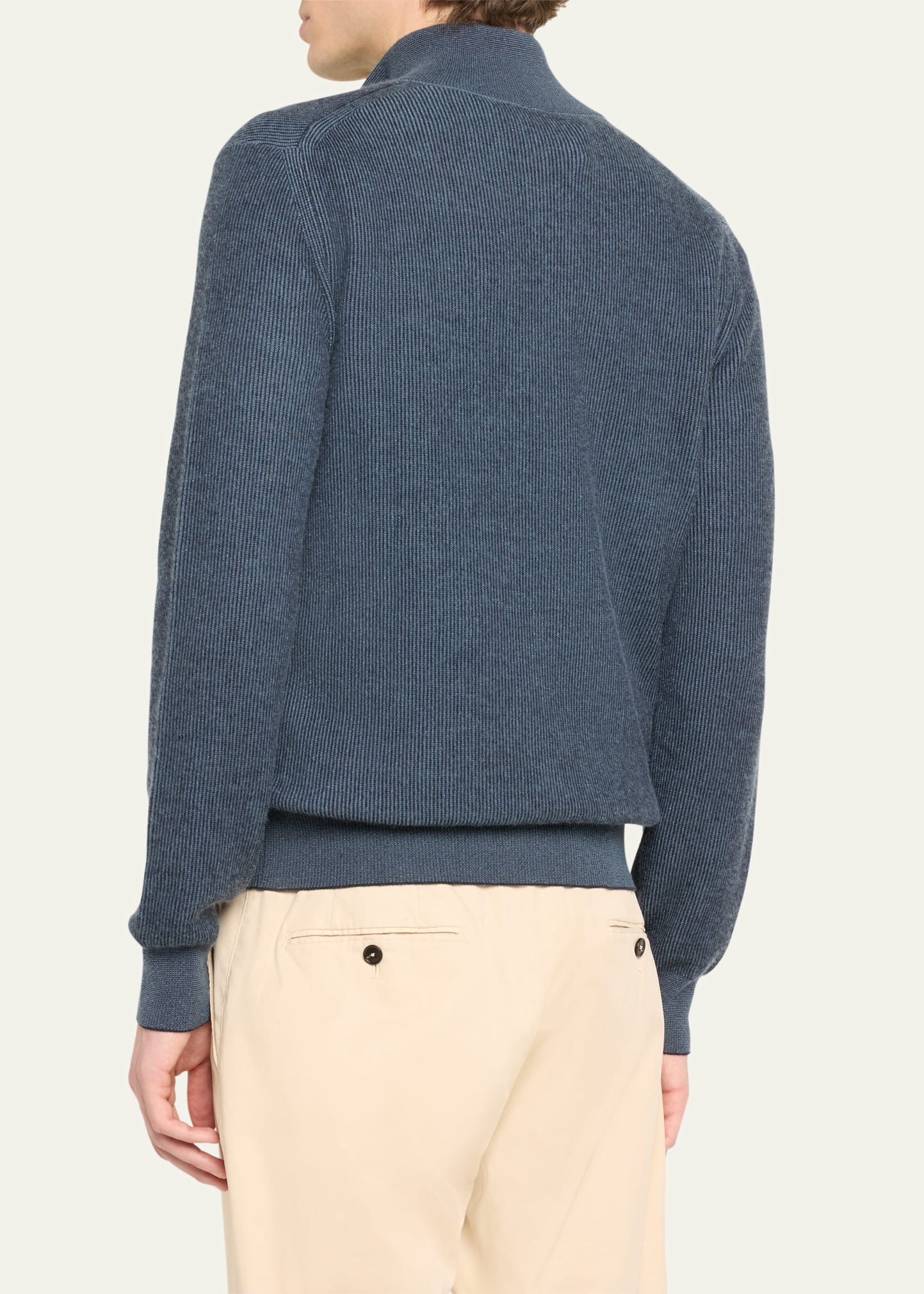 Men's Cashmere-Wool Quarter-Zip Sweater - 3