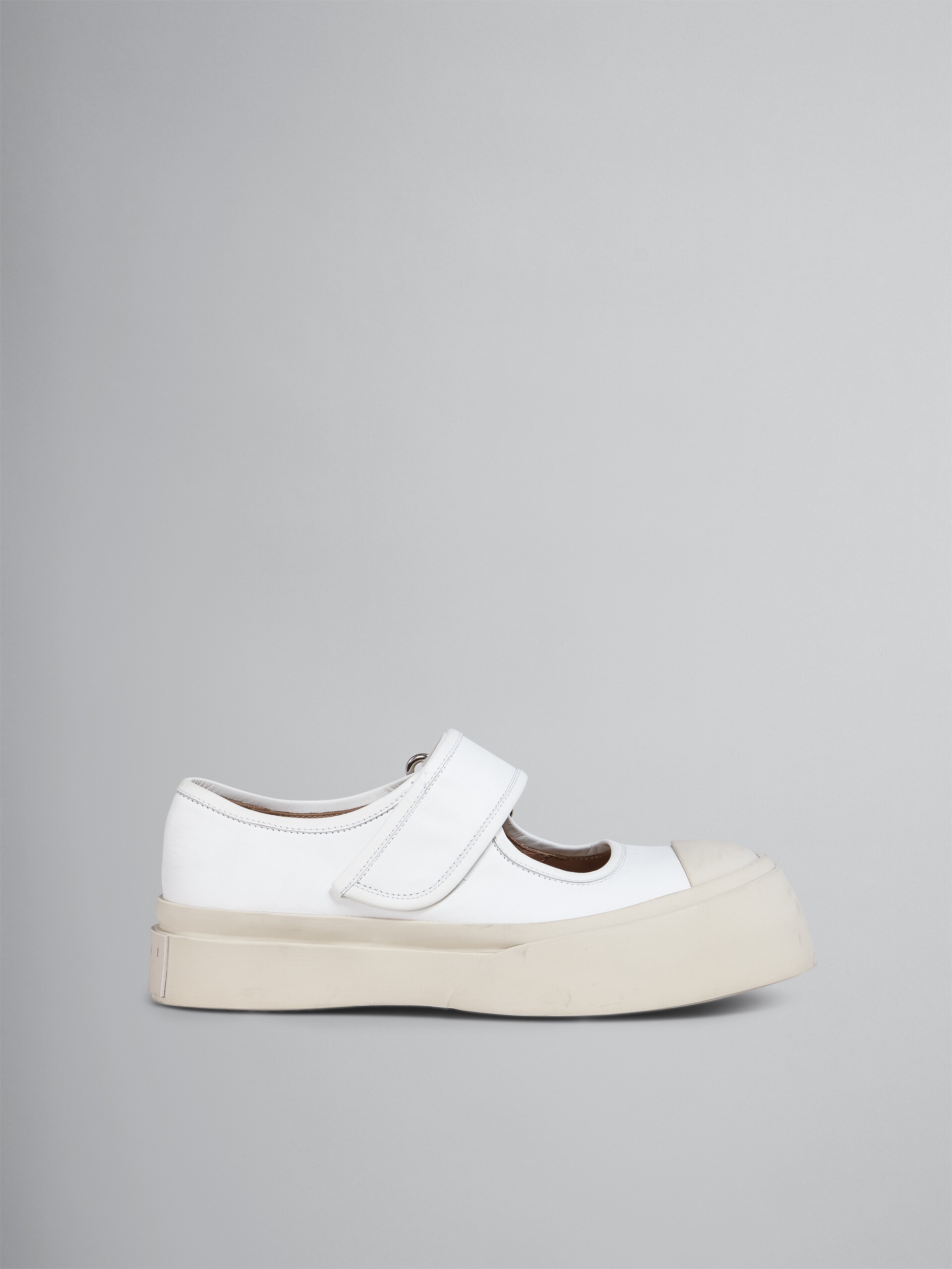 WHITE CALF LEATHER PABLO MARY-JANE SNEAKER - 1