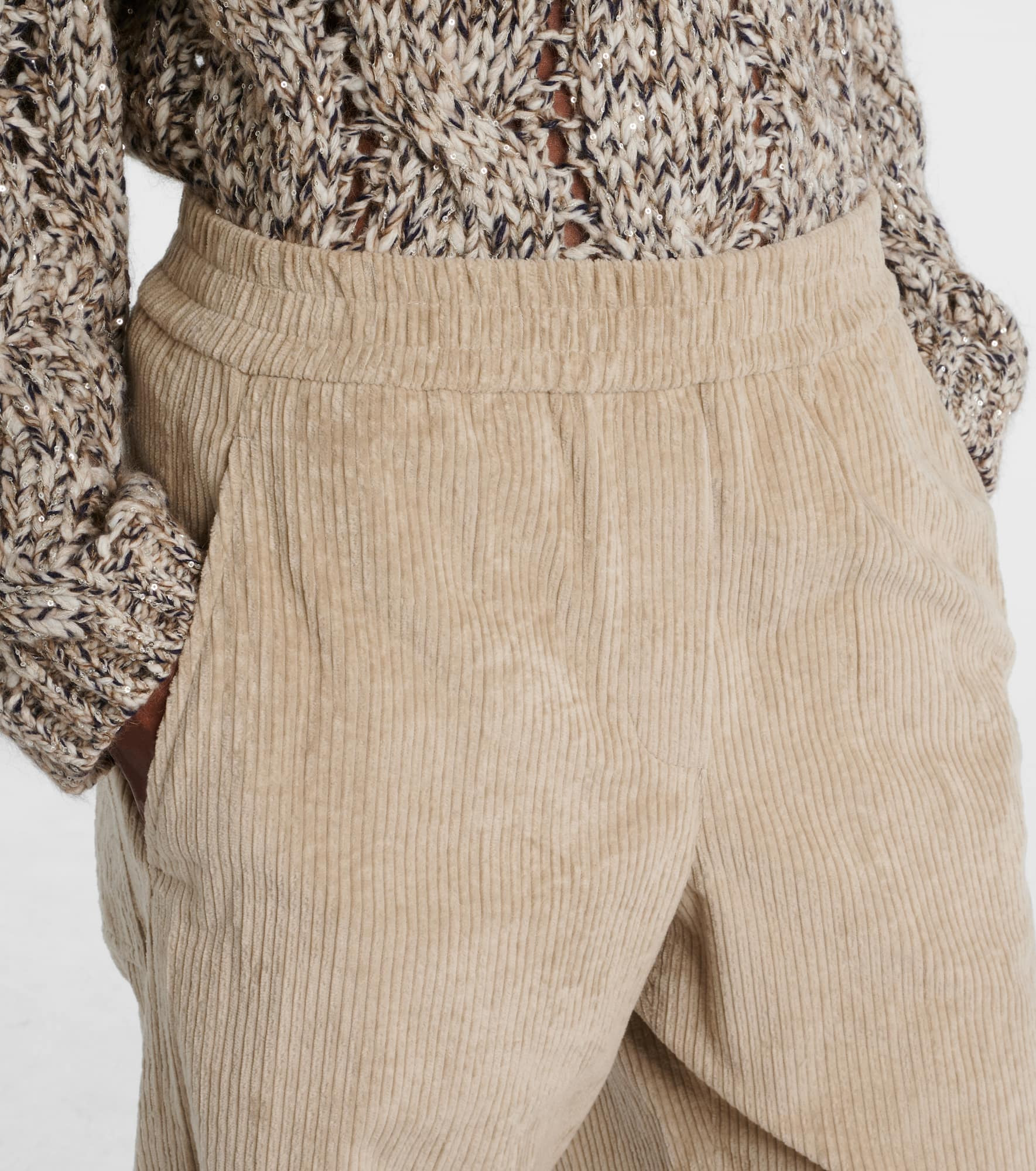 High-rise cotton corduroy wide-leg pants - 4