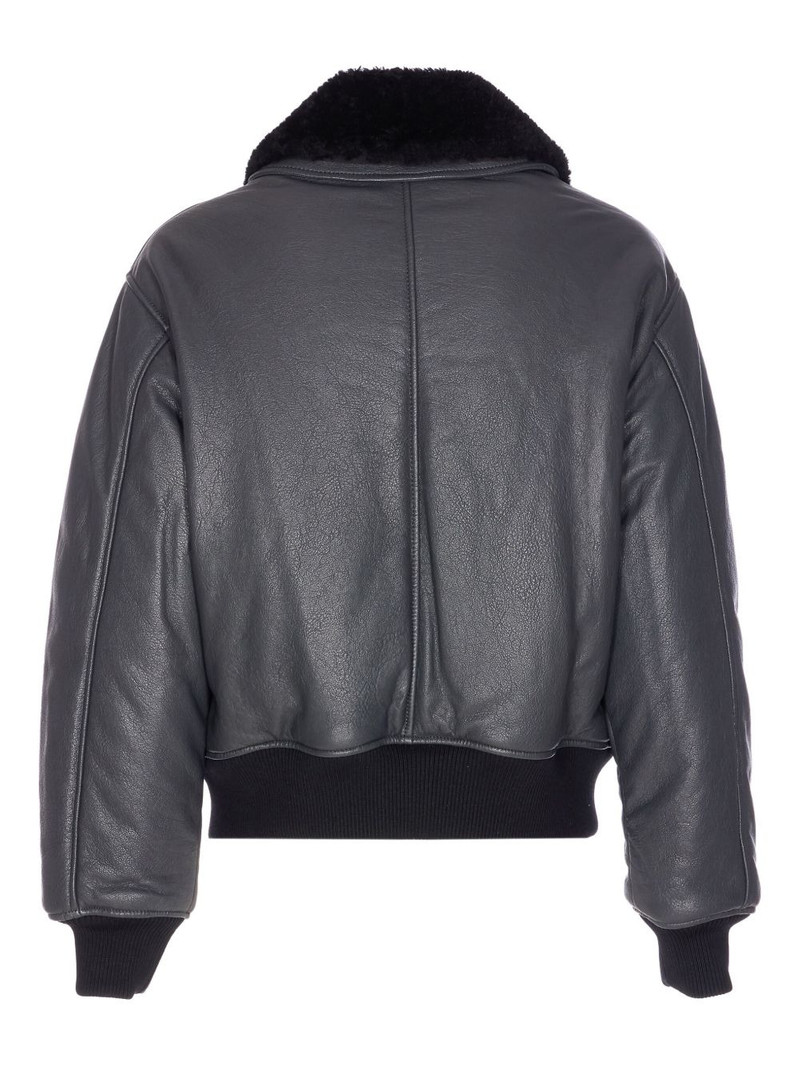 AMI Paris ZIP-UP LEATHER BOMBER JACKET outlook