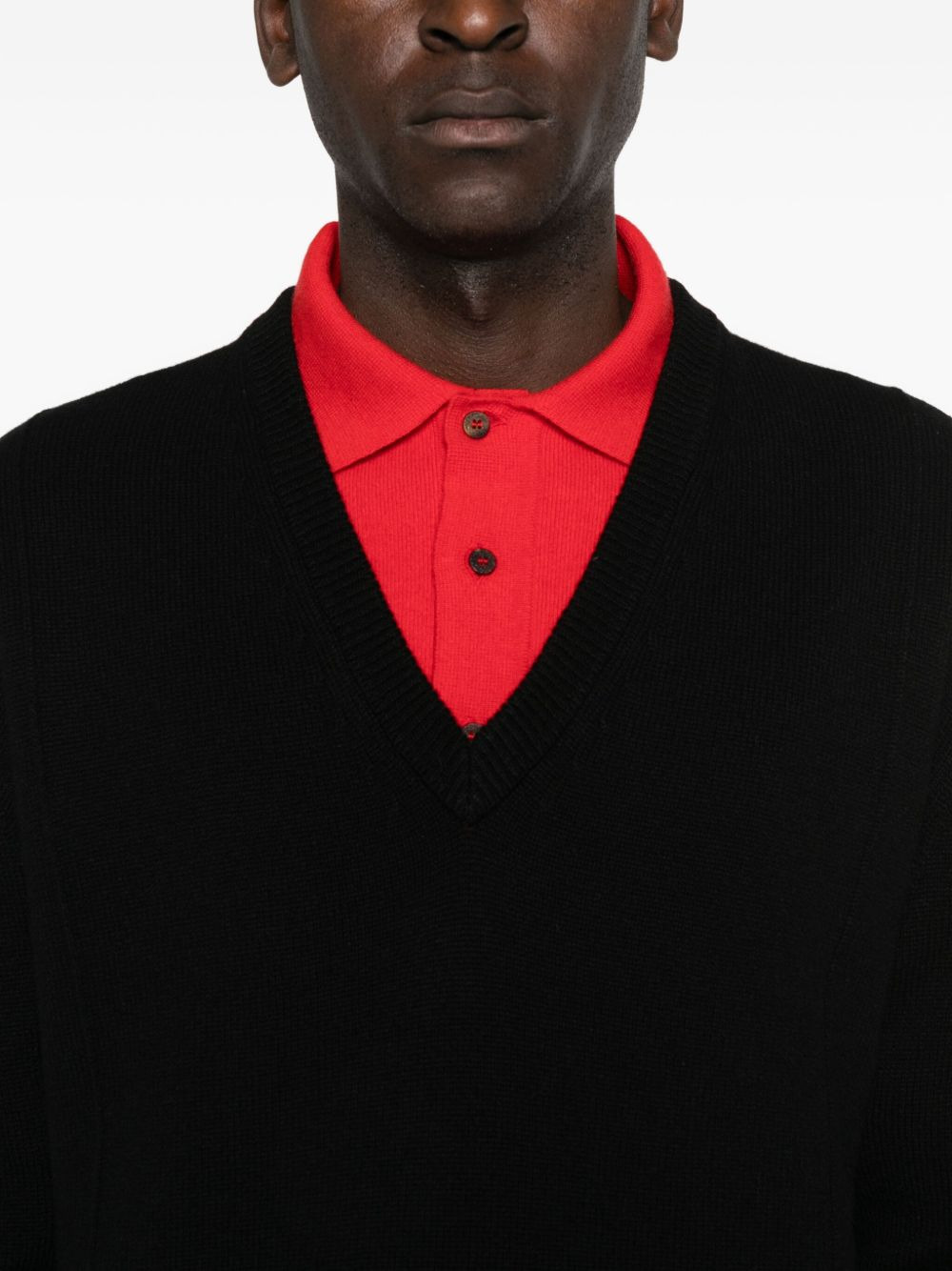 V-neck cashmere sweater - 5