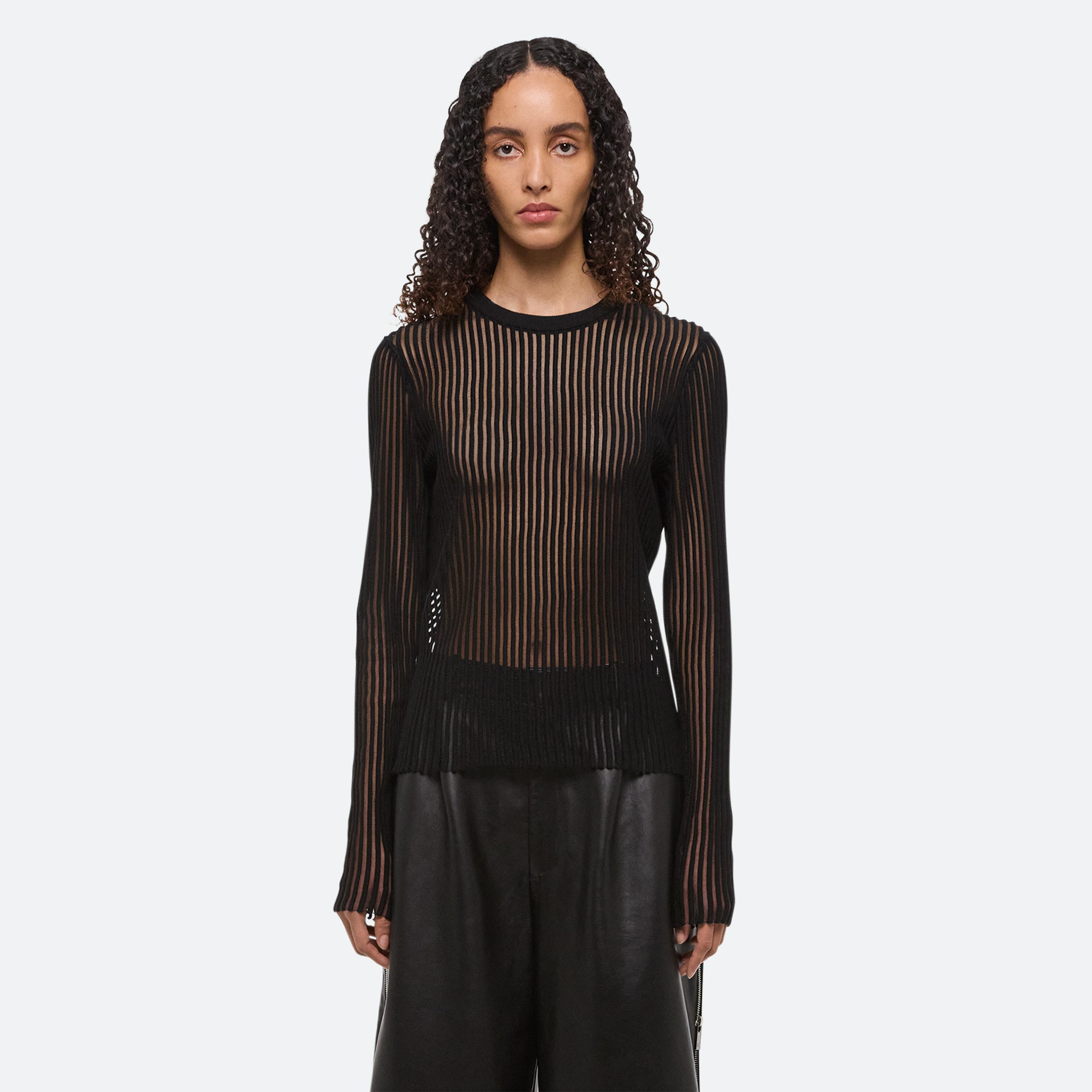 SPACED SHEER CREWNECK - 3