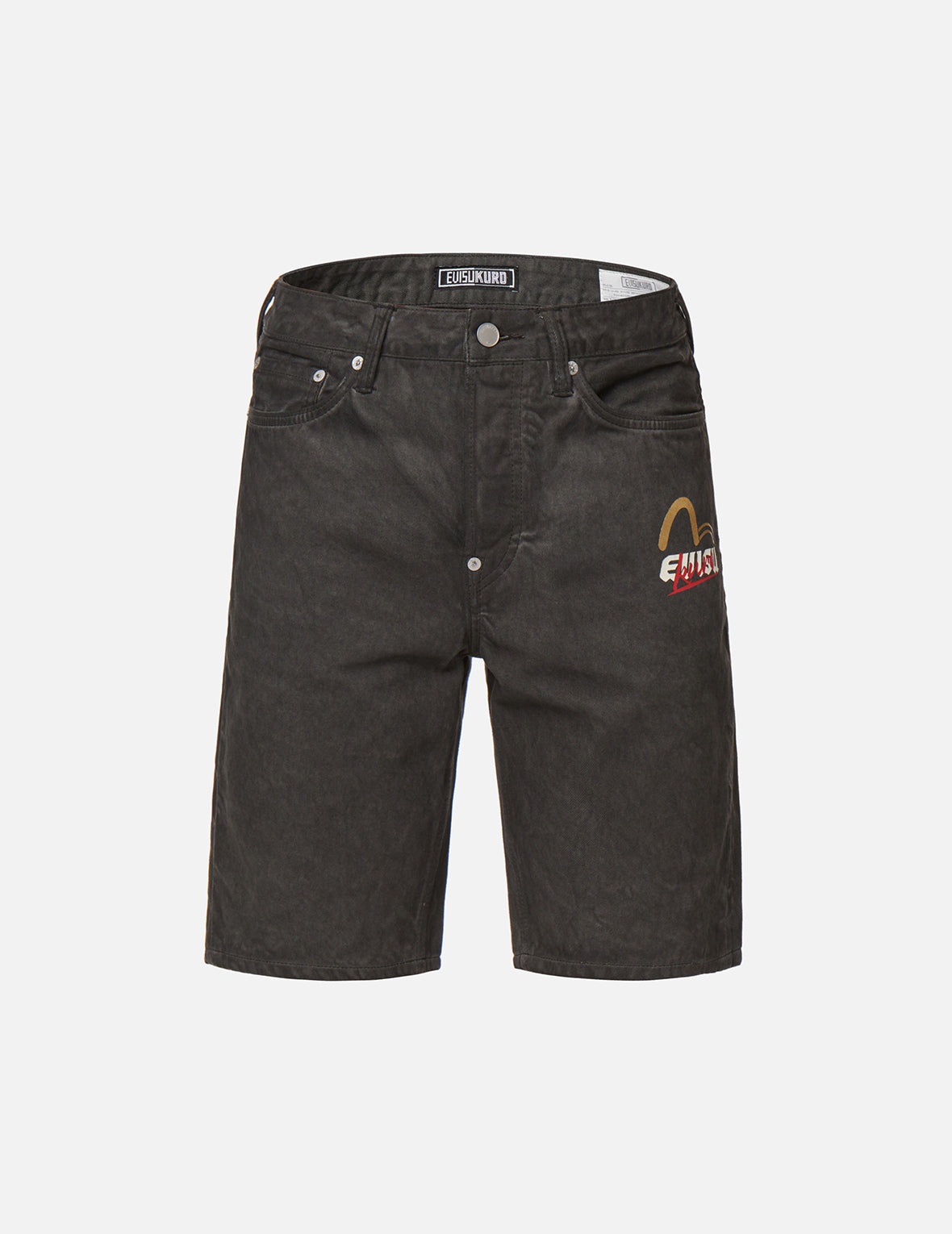 Ukiyo-E and Sashiko Embroidered Denim Shorts - 8