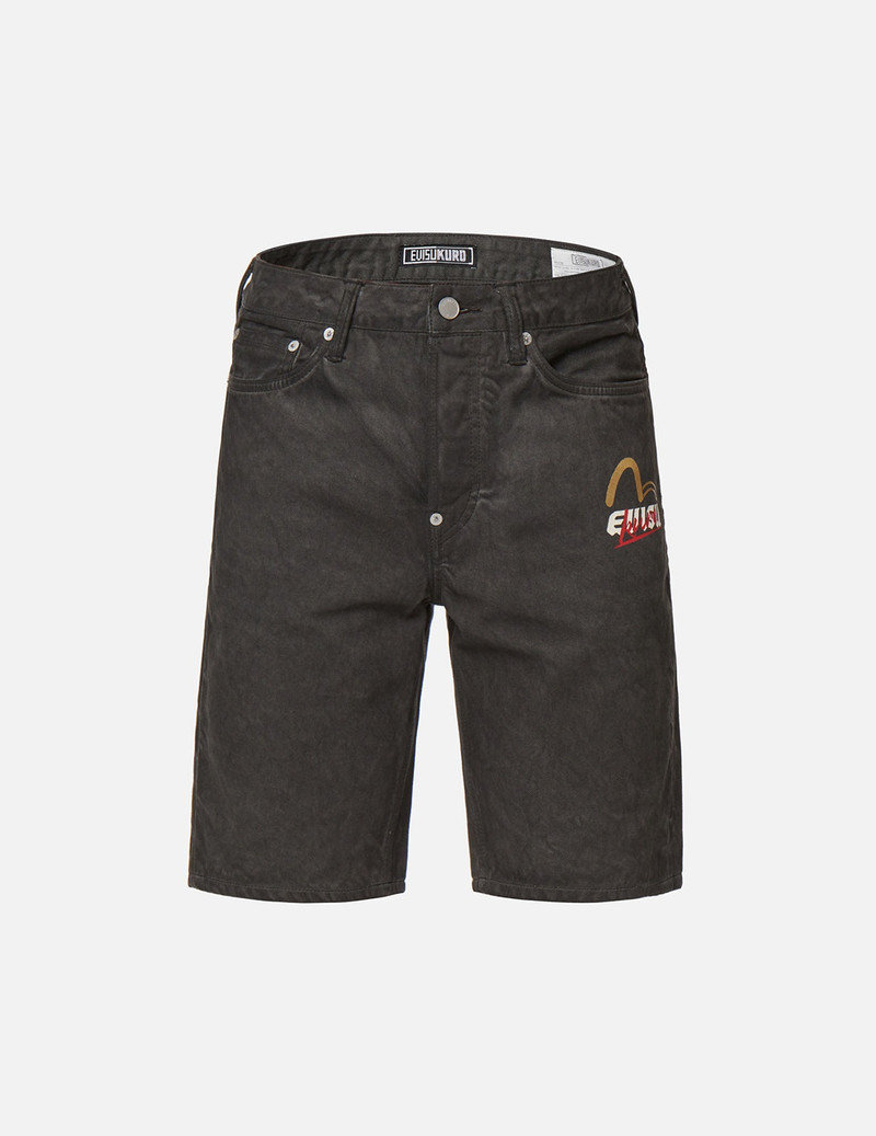 Ukiyo-E and Sashiko Embroidered Denim Shorts 8