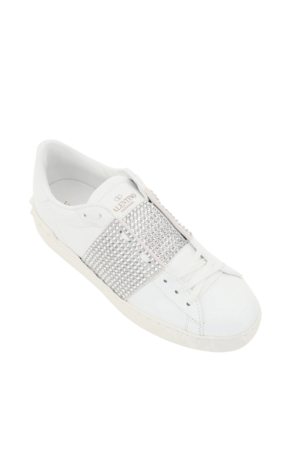 OPEN LEATHER SNEAKERS WITH CRYSTALS - 4