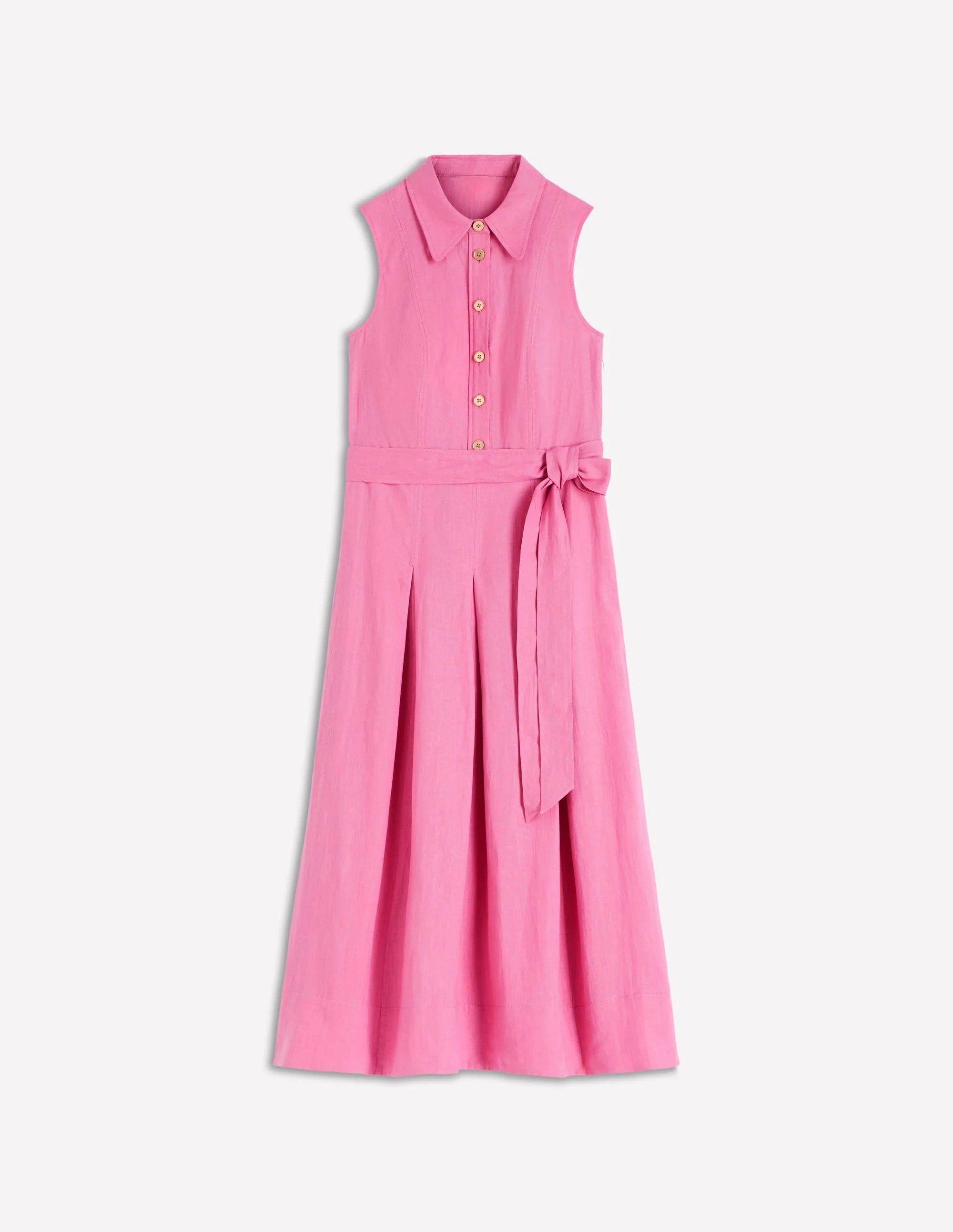 Belinda Linen Shirt Dress-Pink Parfait - 1