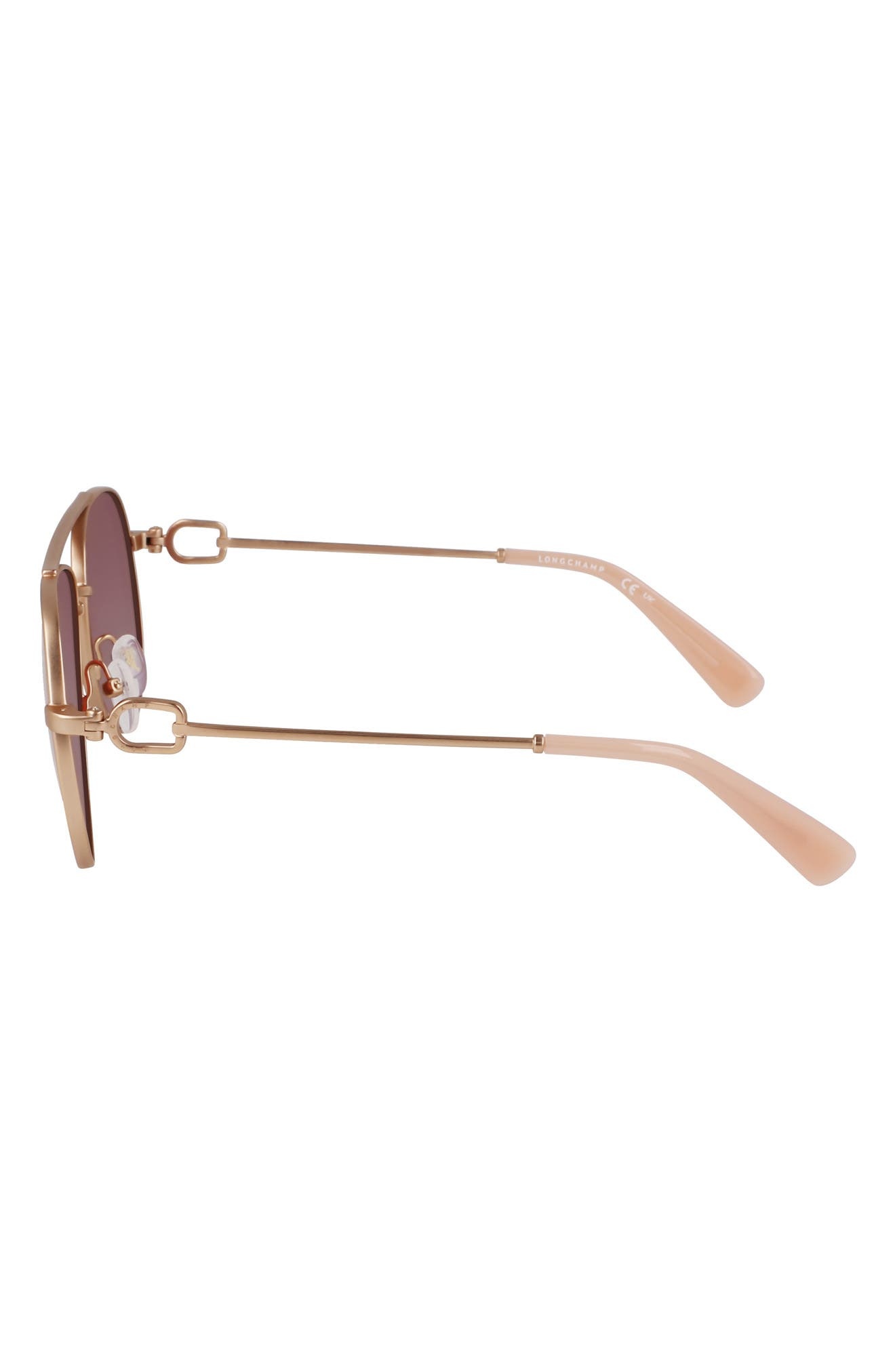 Longchamp Foulonn 58mm Aviator Sunglasses in Rose Gold/wine at Nordstrom - 4