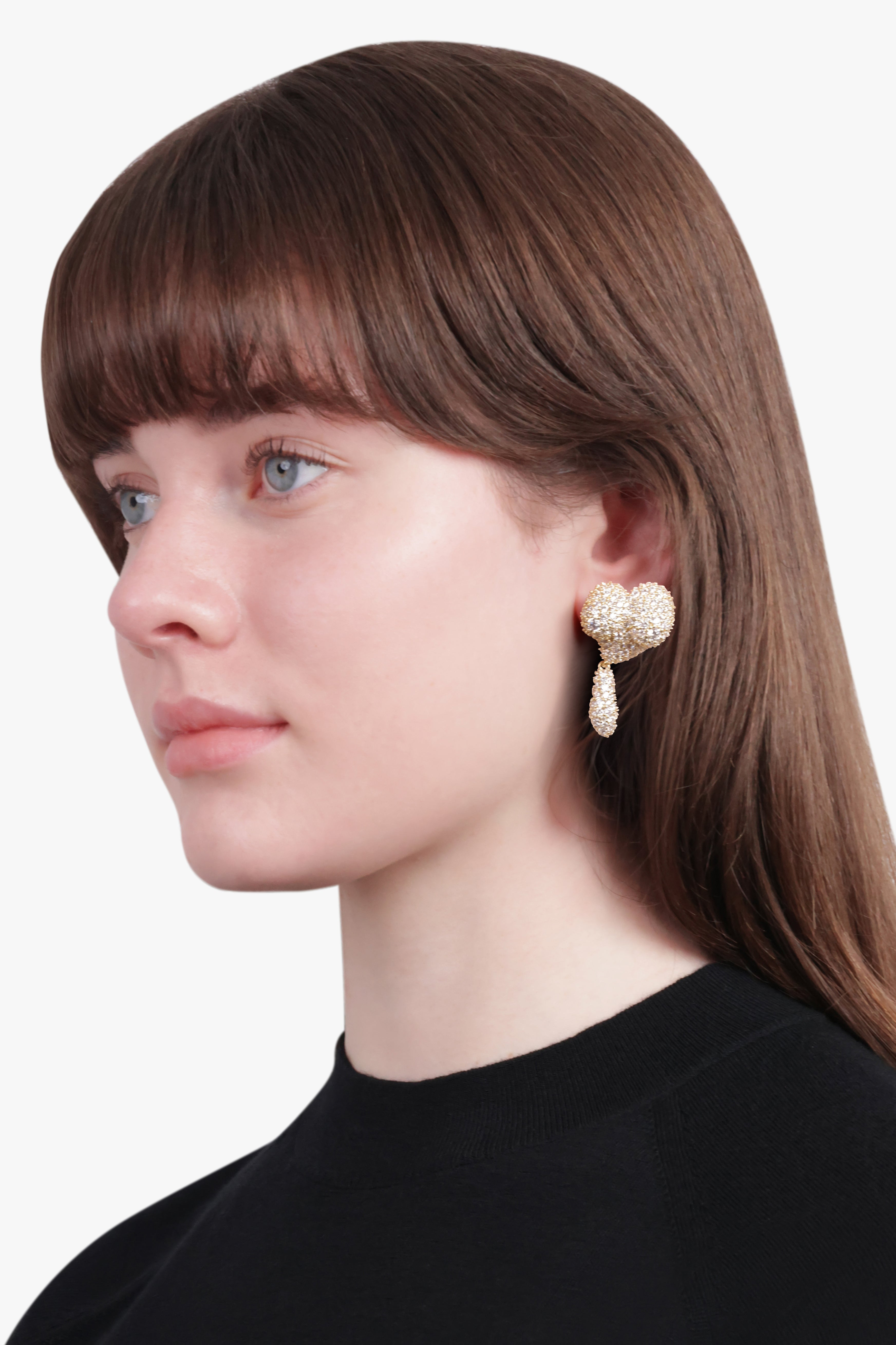 MIMOSA PAVE FEMININE ENERGY DROP EARRINGS | GOLD - 3