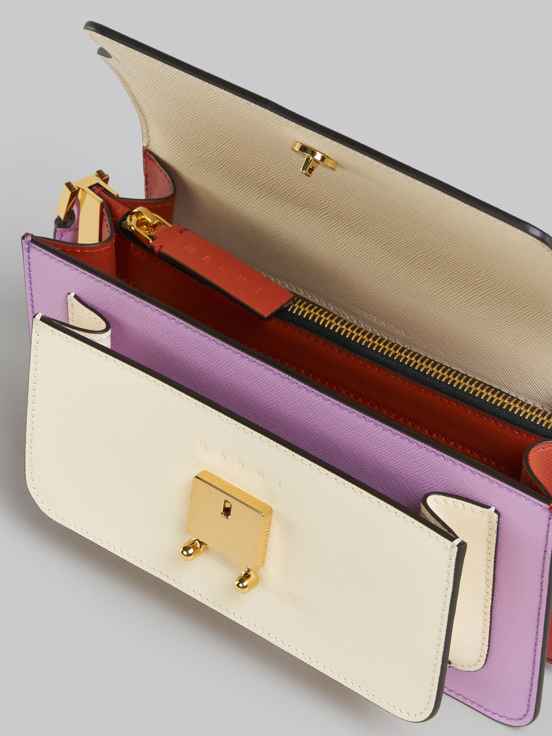 LILAC SAFFIANO LEATHER EW TRUNK BAG - 4