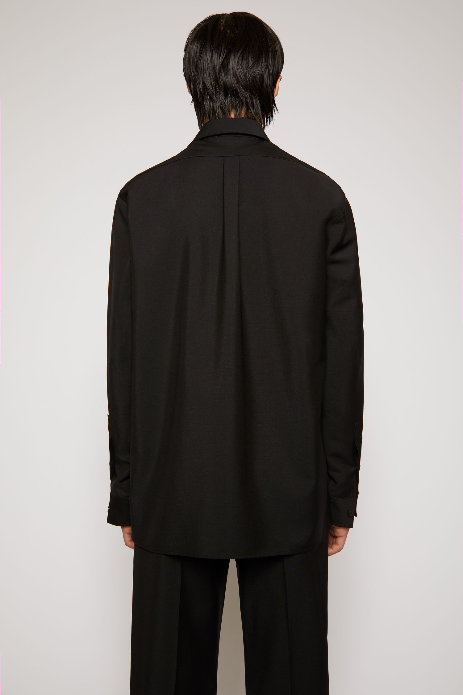 Wool-blend shirt black - 4