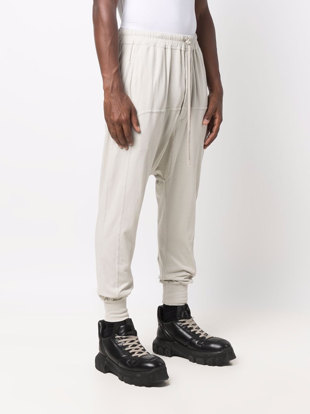 drawstring-waist tapered trousers - 3