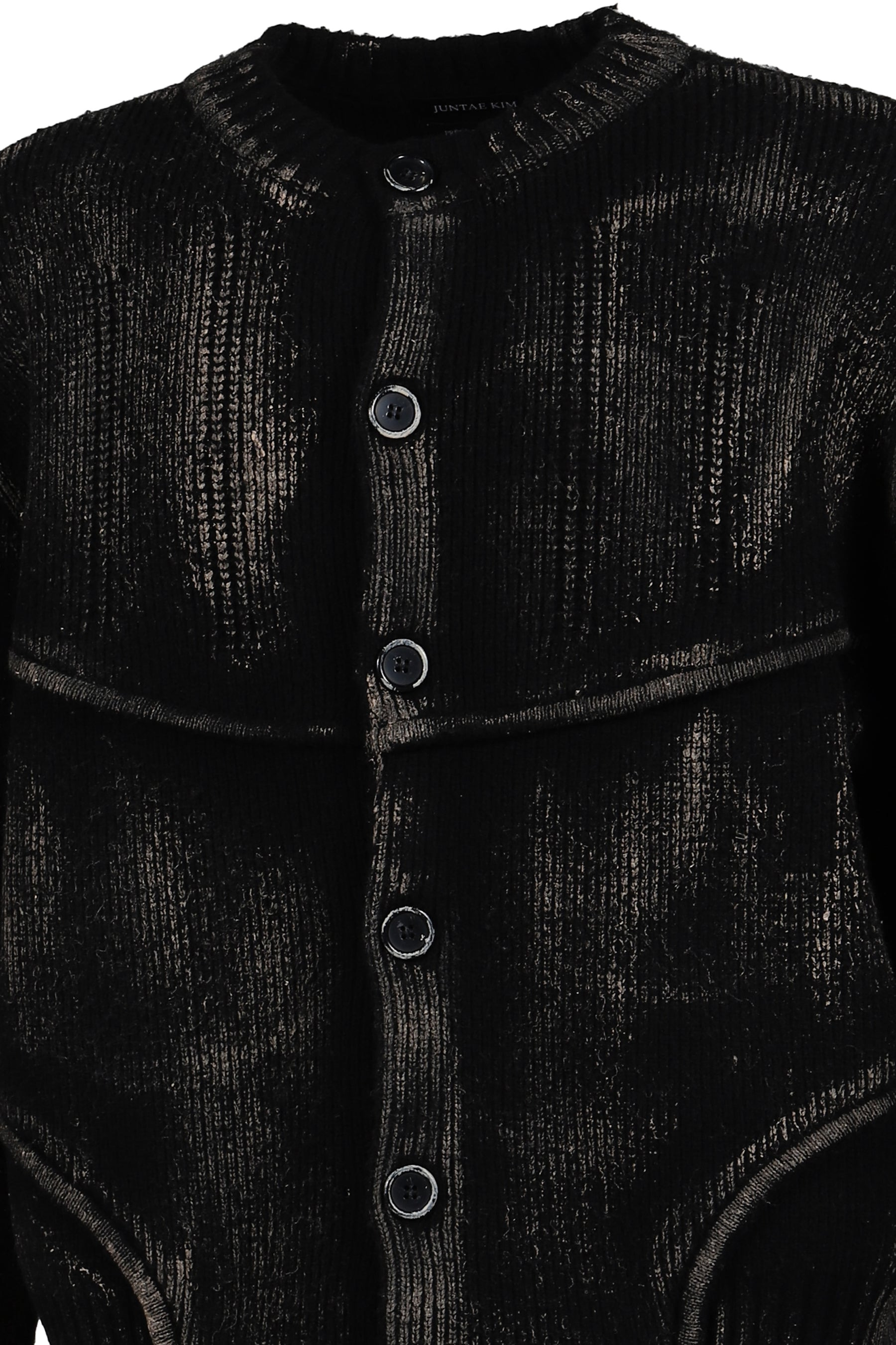 PAINTED CORSET KNIT CARDIGAN / BLK - 8