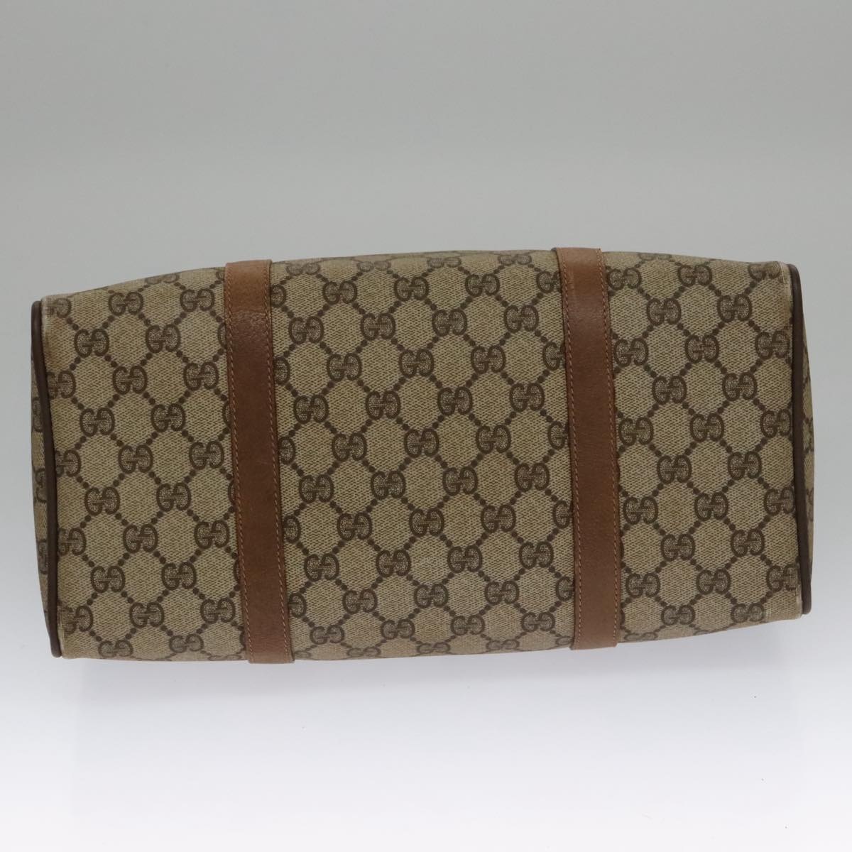 GUCCI GG Supreme Web Sherry Line Hand Bag Pvc Beige Gold 39 02 007 - 9