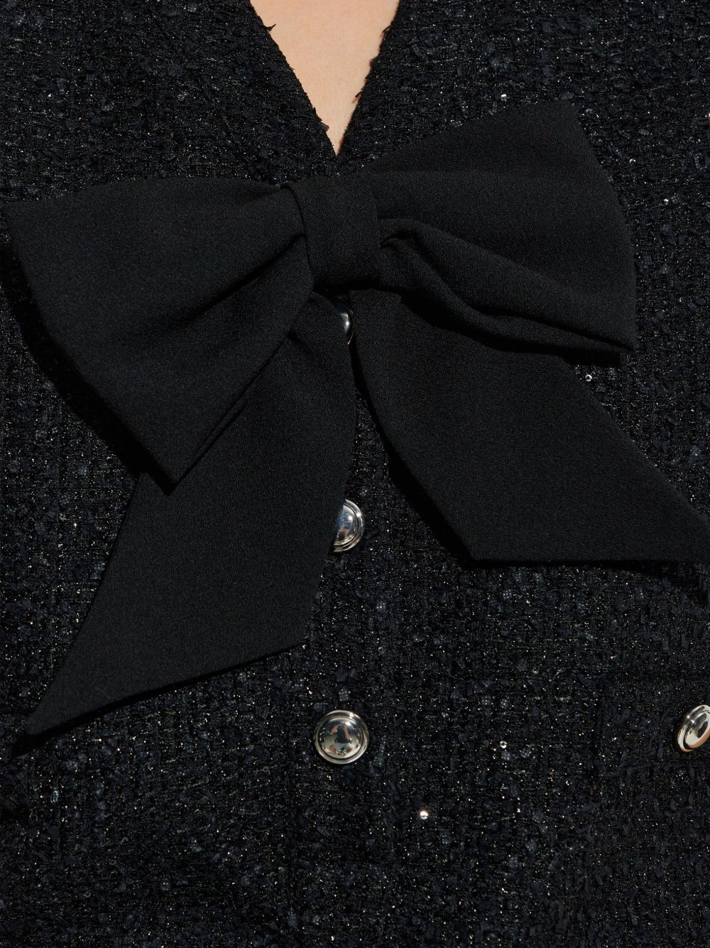bow-embellished tweed dress - 5