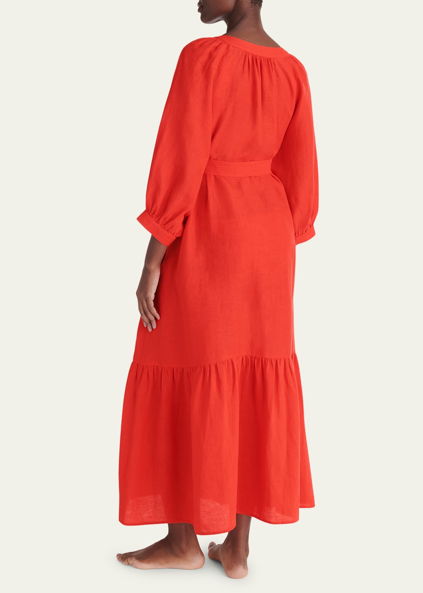 Joie Maxi Linen Wrap Dress - 3