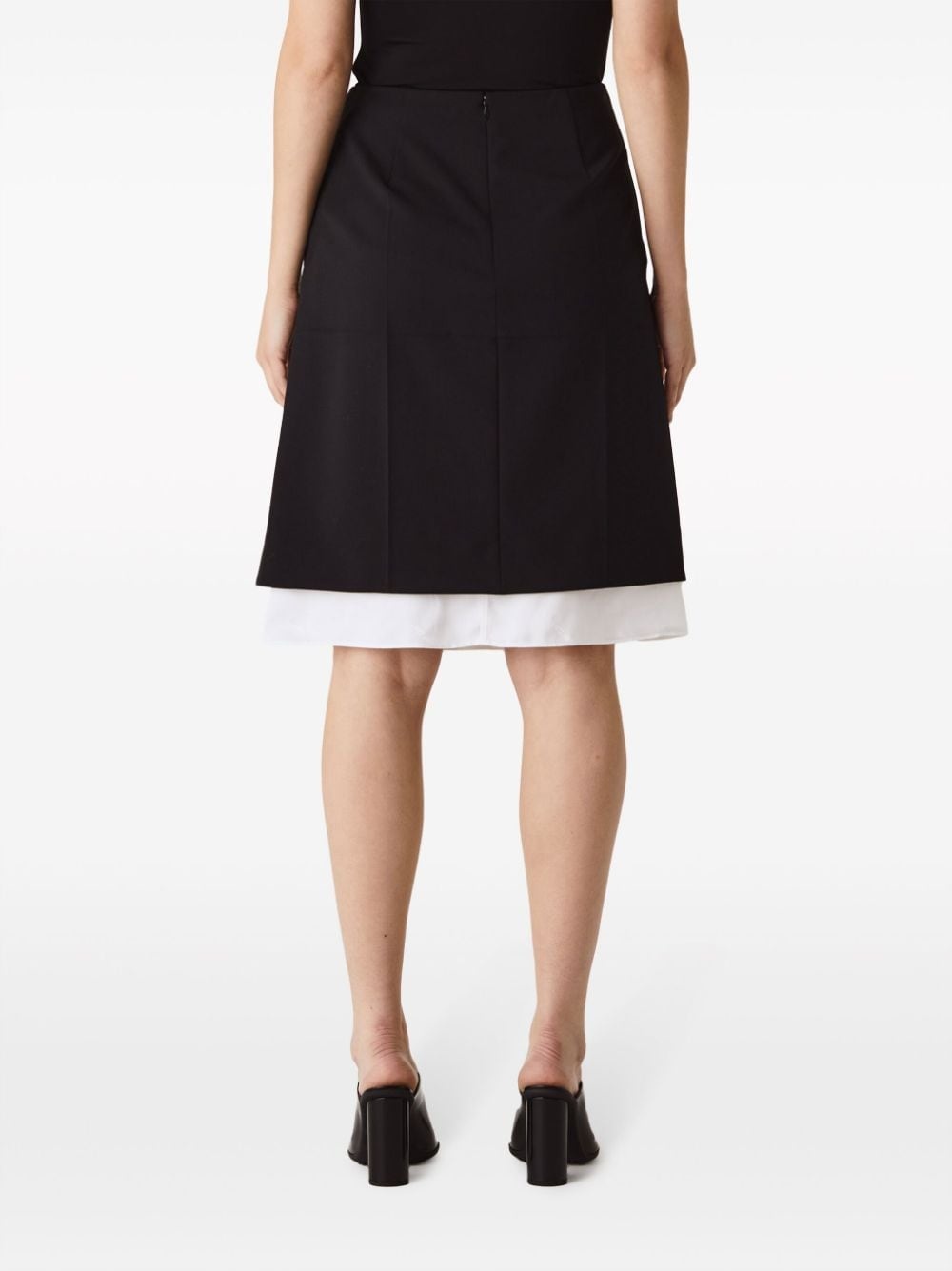 contrasting-border zip-up skirt - 3