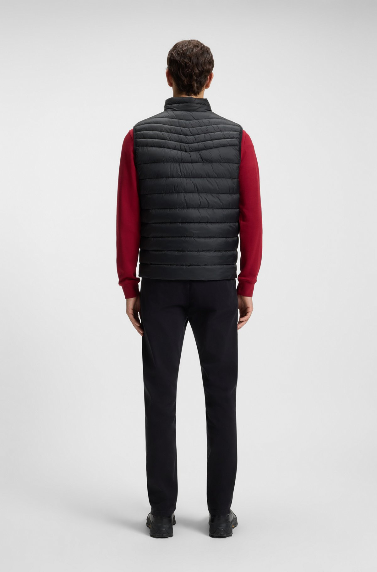 PACKABLE SLIM-FIT GILET WITH WATER-REPELLENT MIXED QUILTING - 4