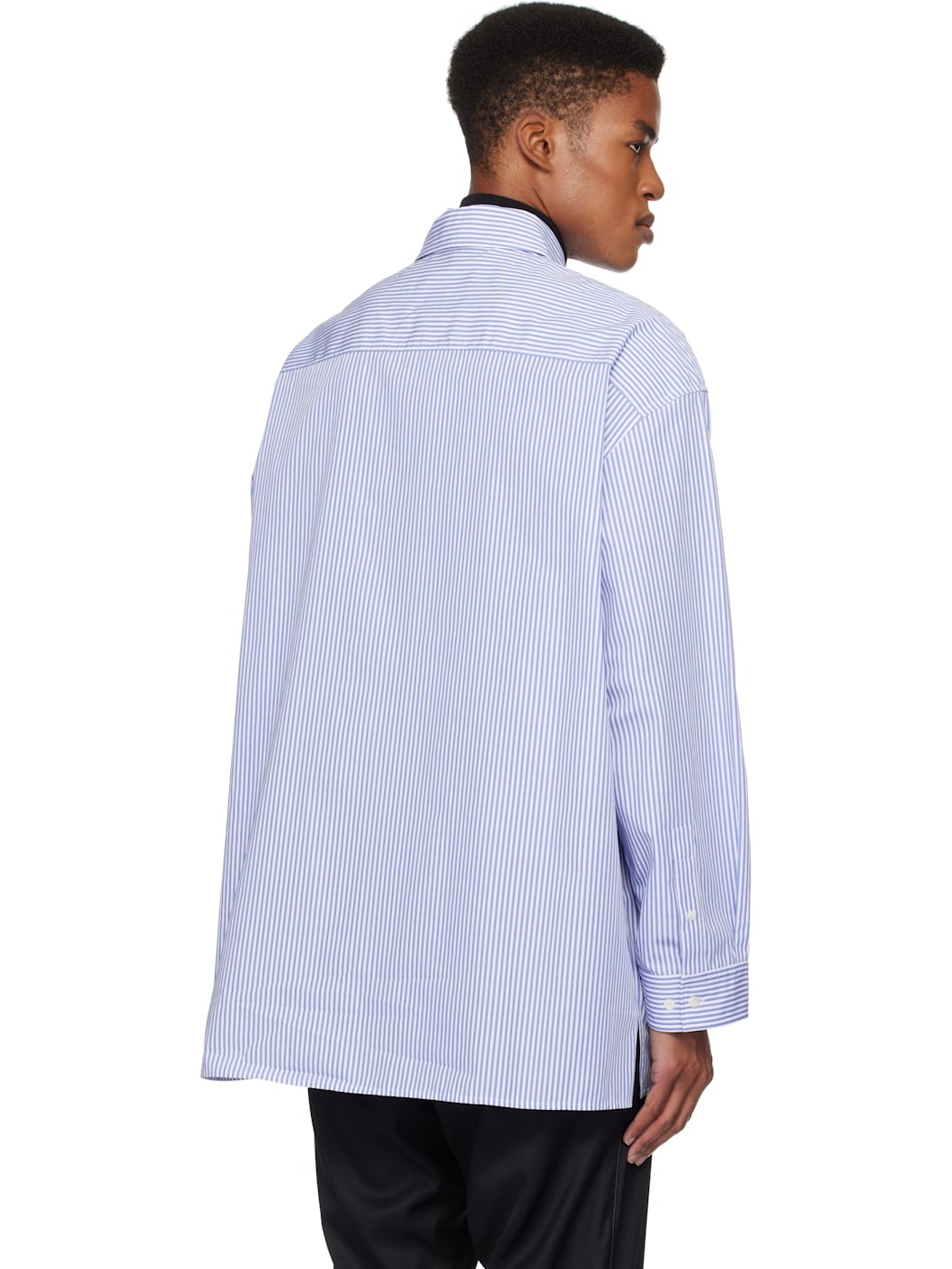 Blue & White Office Oversized Shirt - 3