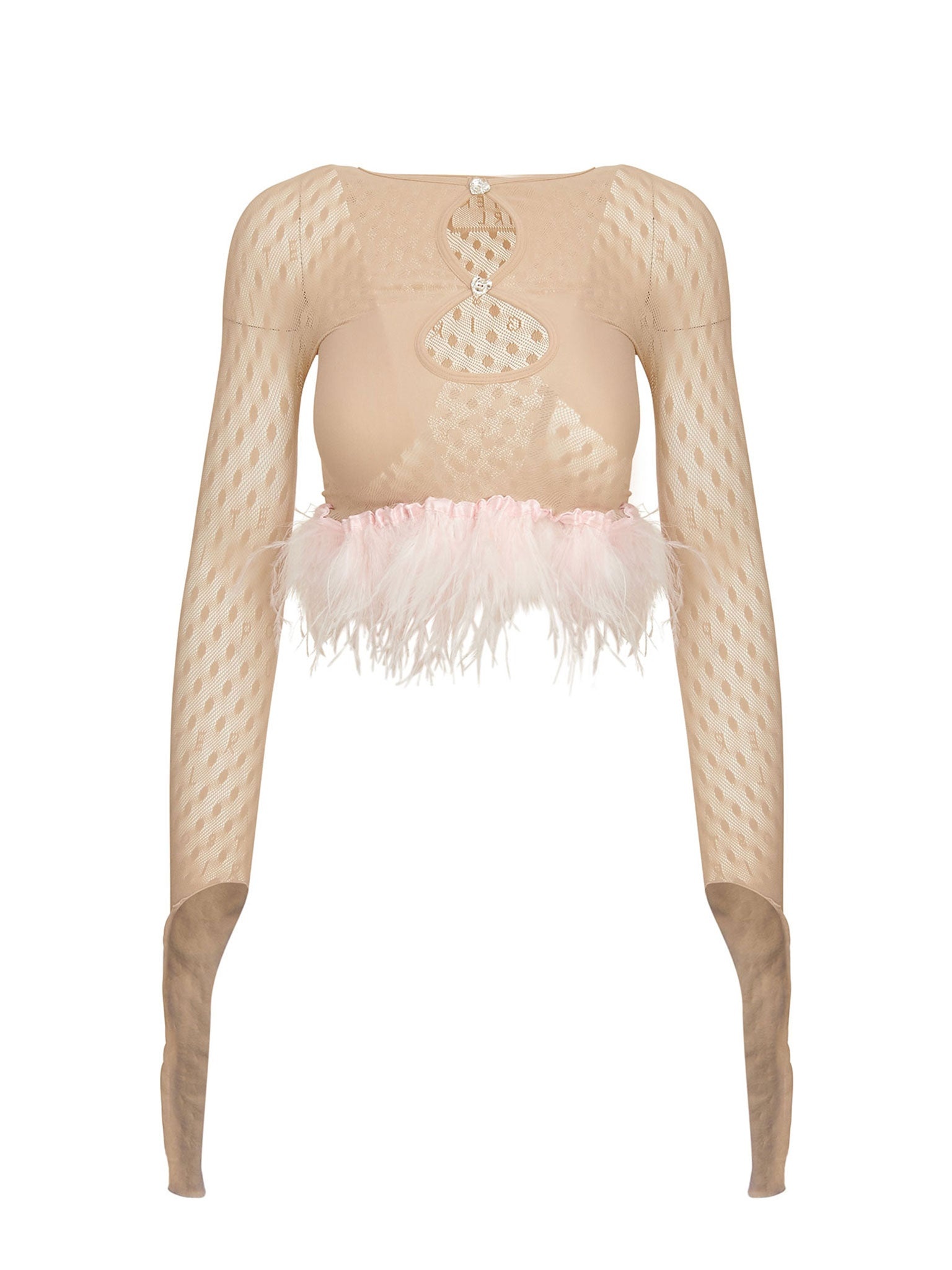 FEATHER MIRA TOP TAUPE - 1