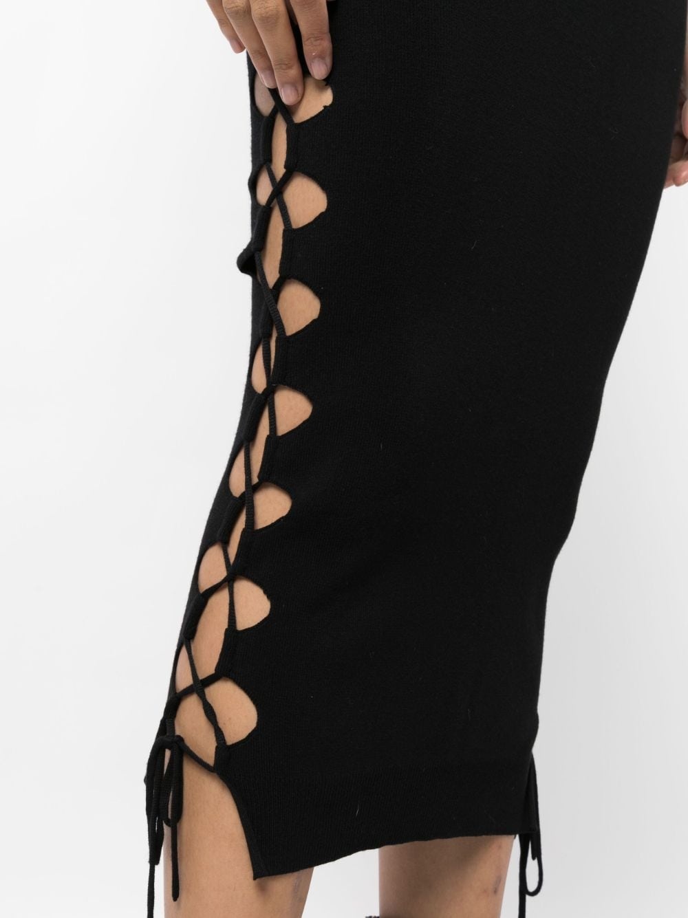 lace-up detailed knitted skirt - 5