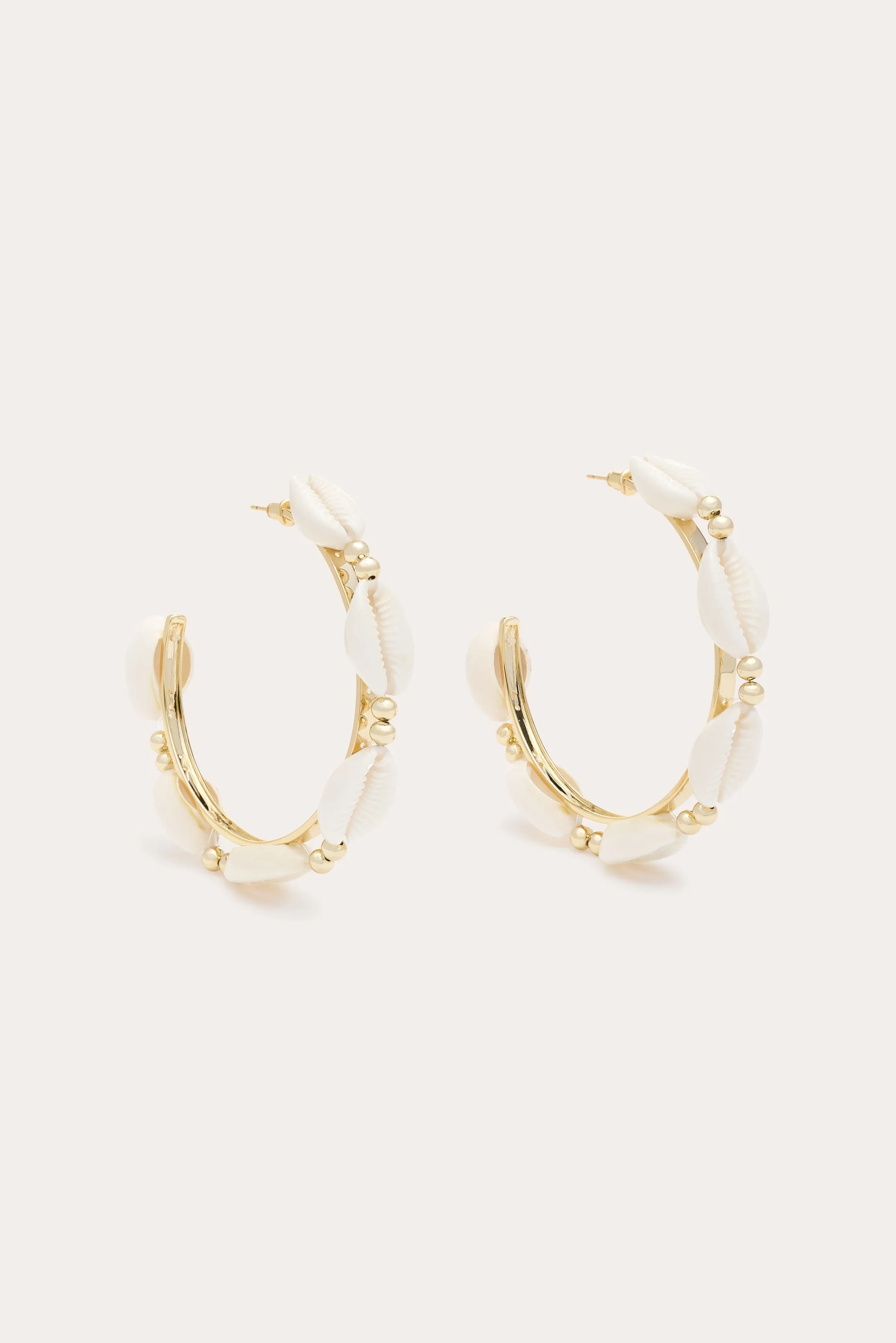 Casie Shell Beaded Hoops - 1