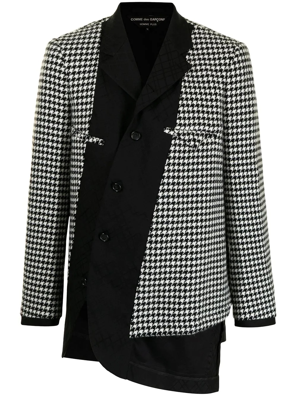 asymmetric houndstooth-panel jacket - 1