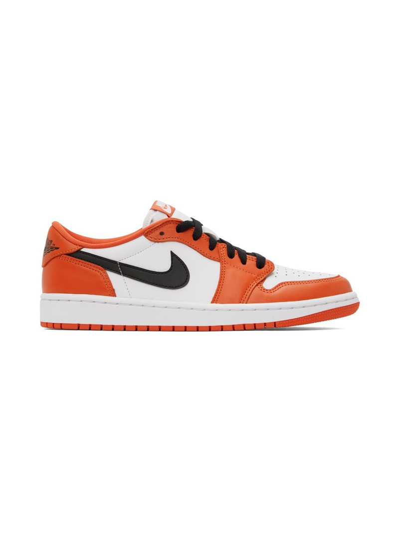 White & Orange Air Jordan 1 Low Sneakers - 1