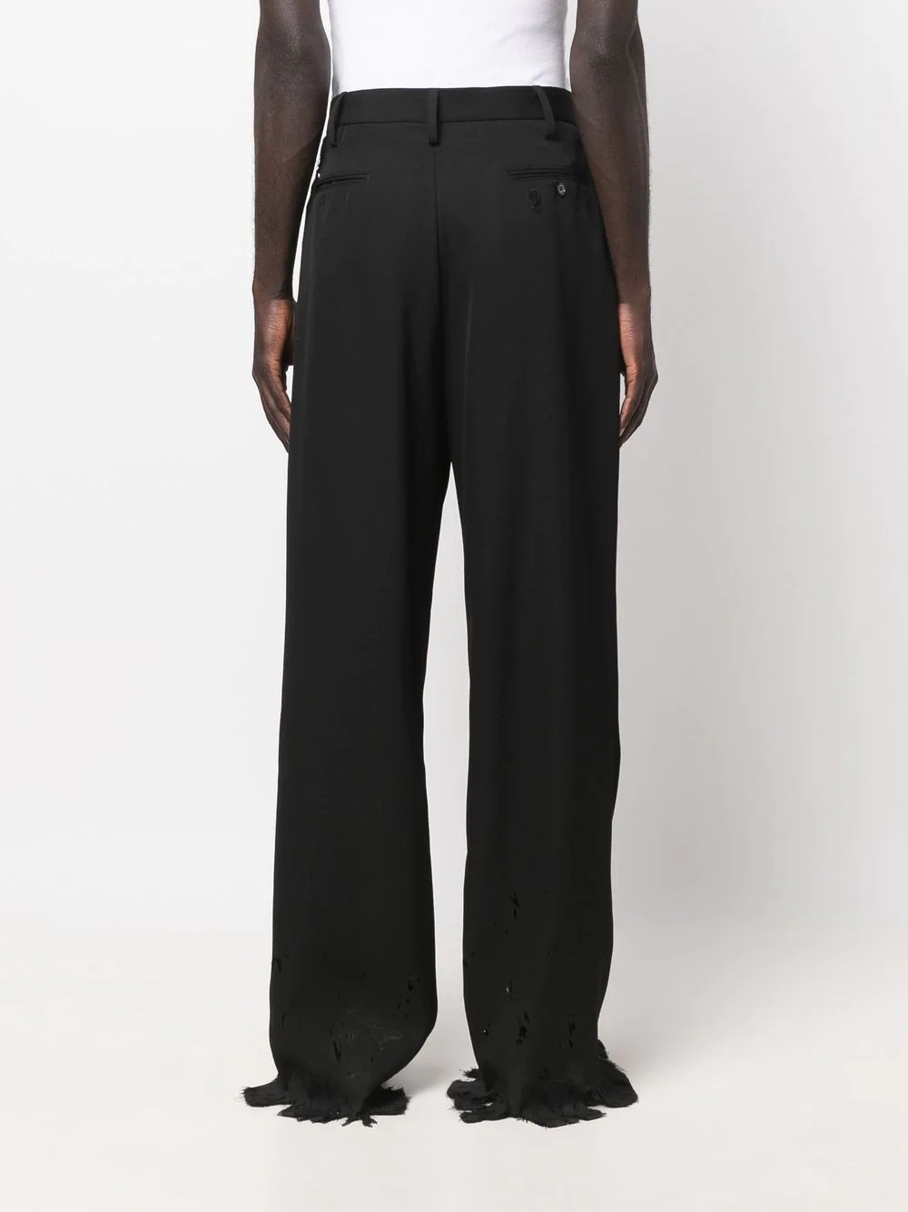 distressed straight-leg cut trousers - 4
