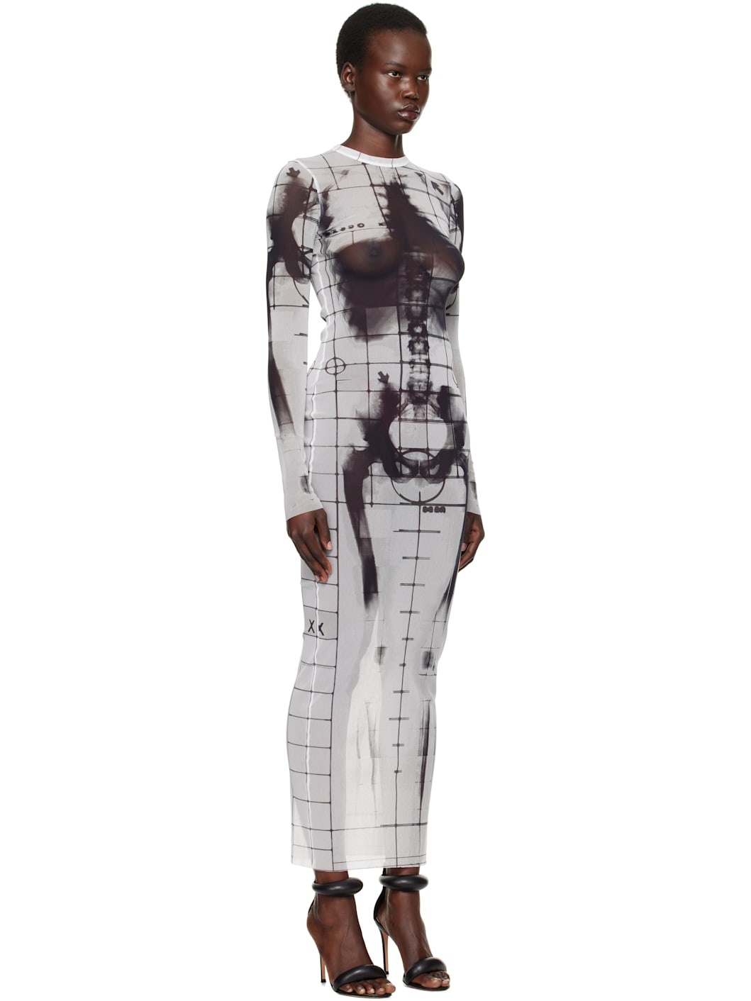 White & Black 'The Squeletor' Maxi Dress - 2