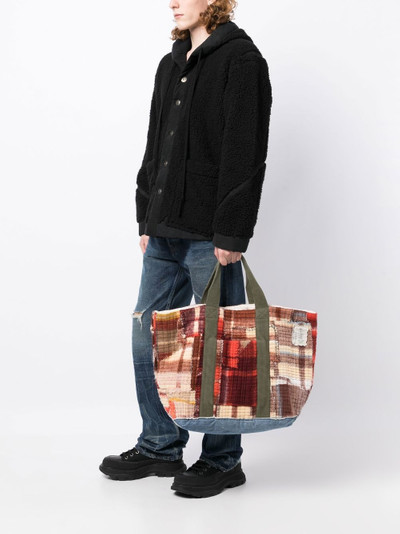 Greg Lauren quilted patchwork tote bag outlook