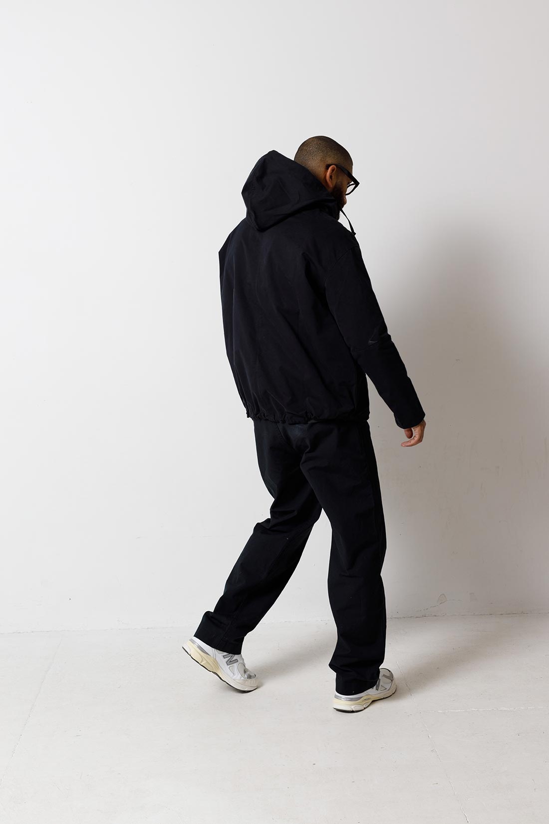 Pleated Chino Ripstop in Black - 4