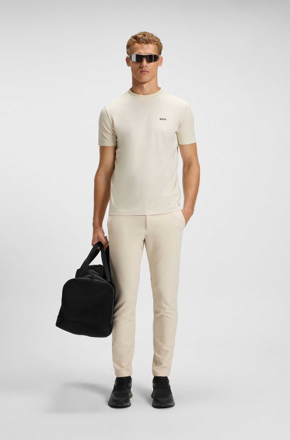 SLIM-FIT PANTS IN WATER-REPELLENT STRETCH FABRIC - 3