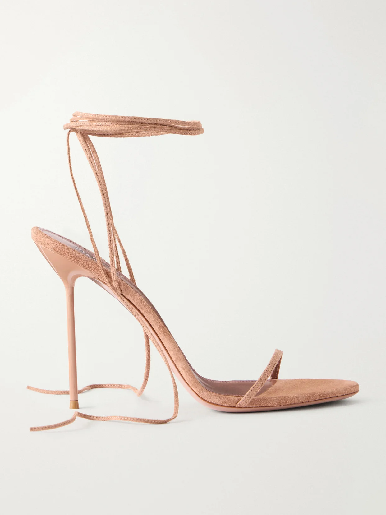 Lidia Embellished Lace-up Suede Sandals - 1
