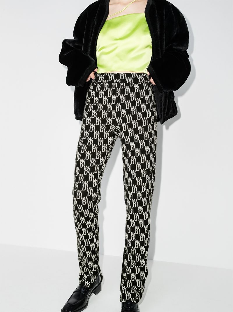monogram knitted trousers - 2