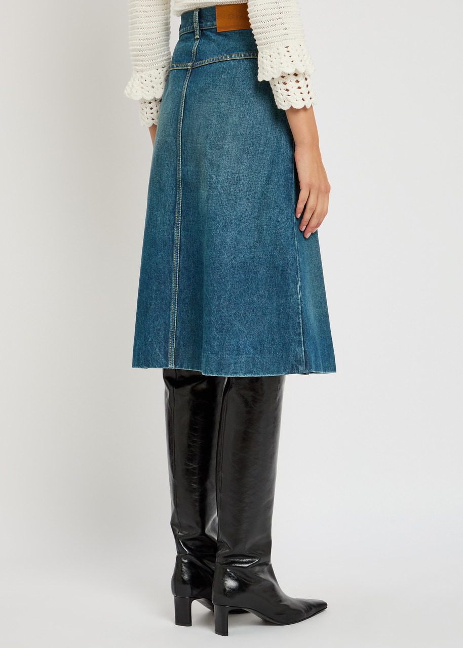 Chloe Panelled Denim Midi Skirt - 3