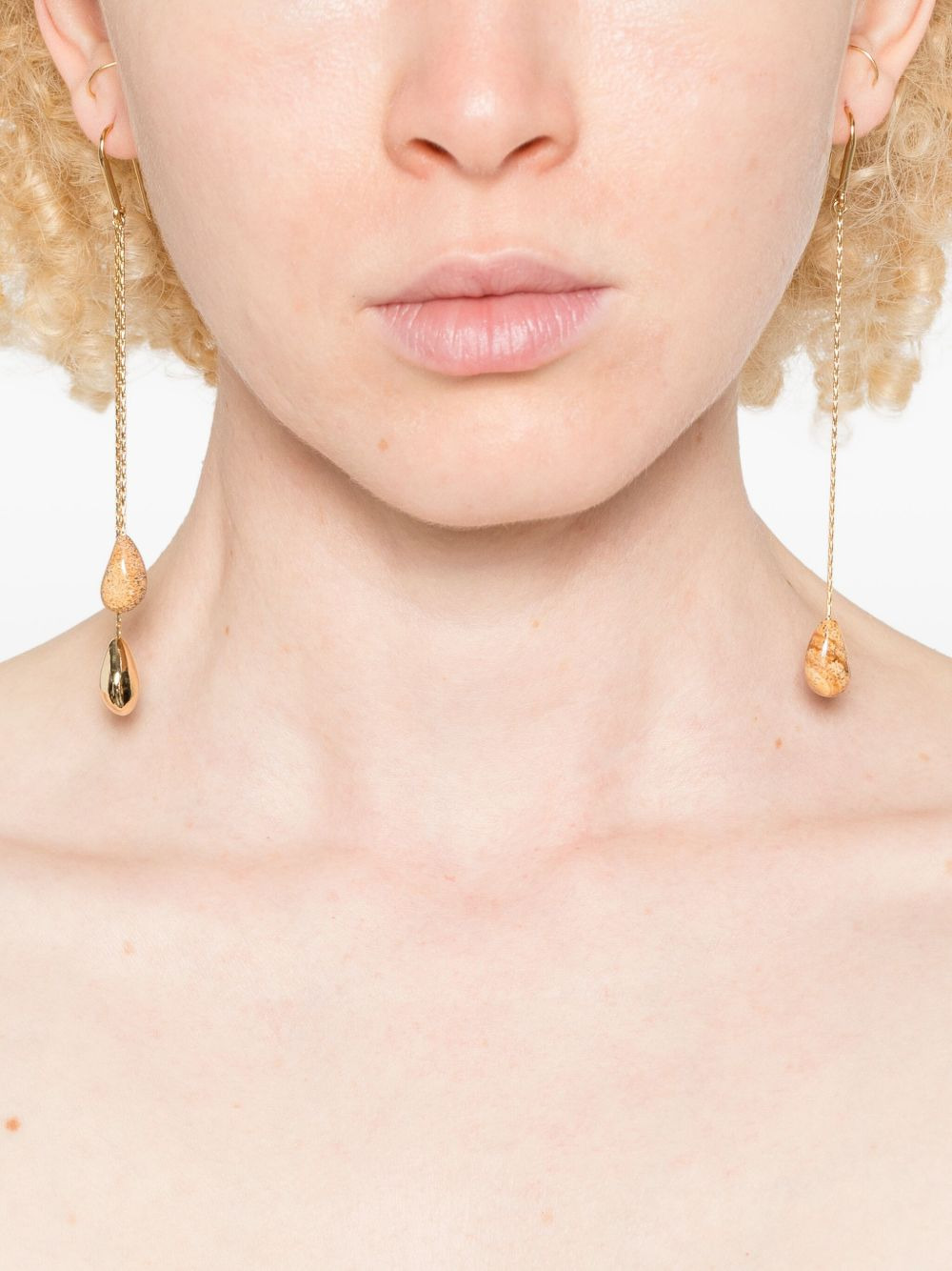 Imala gold-chain stone earrings - 2