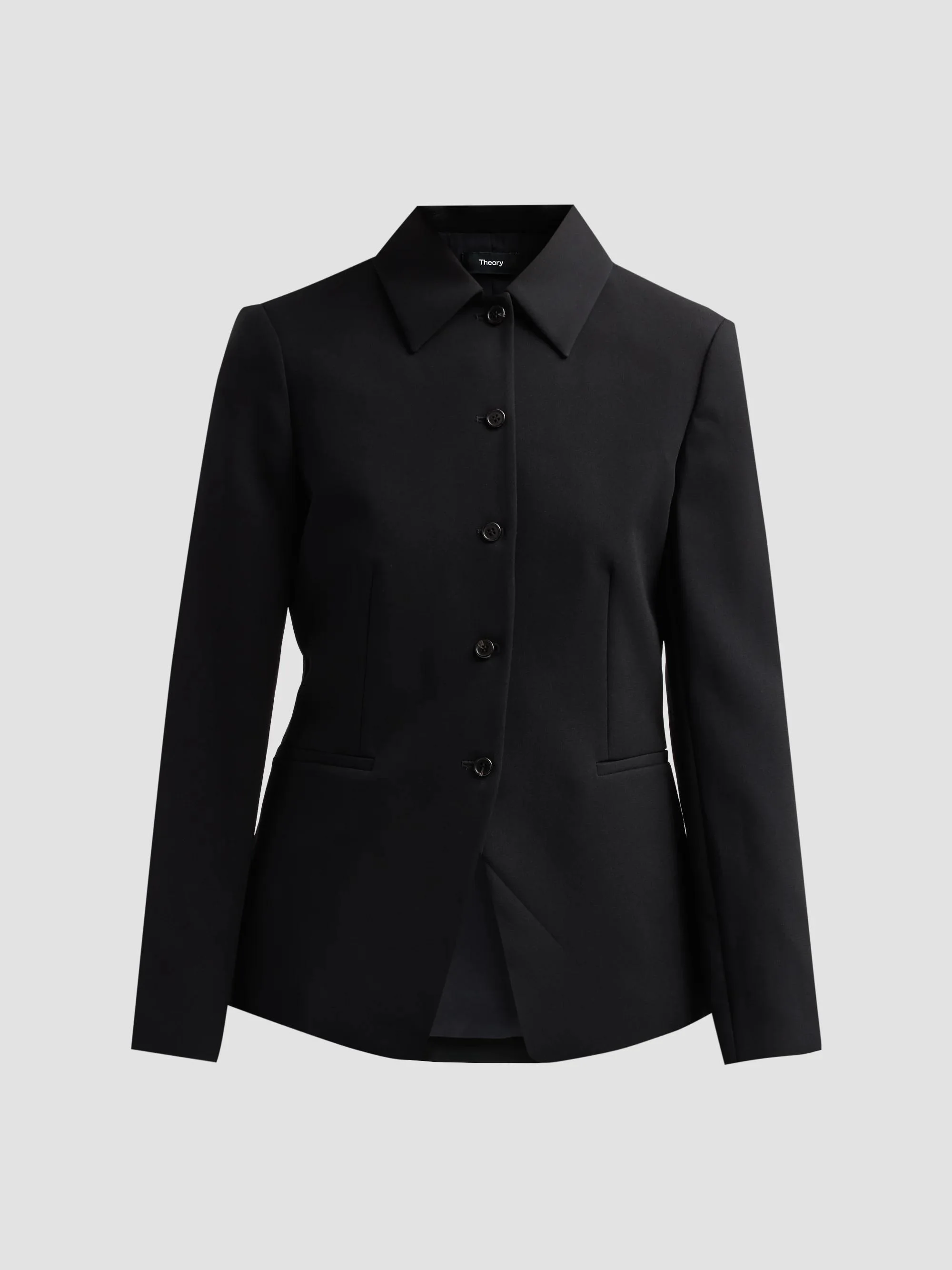 Women's Slim Fit Collar Blazer - Black - 1