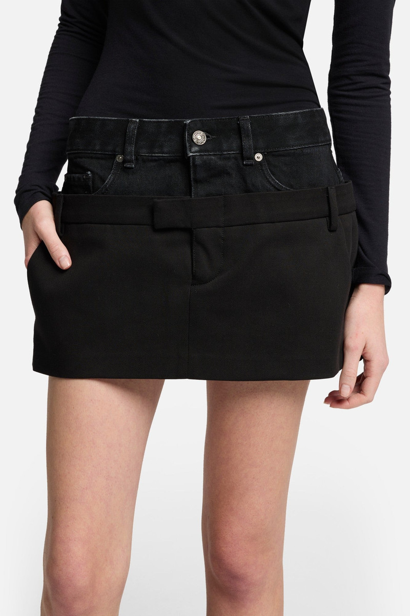 Double Waist Skirt in Black 7