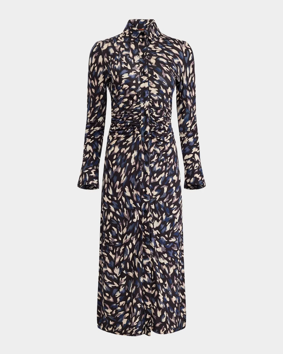 Claudia Abstract Animal Button-Front Maxi Dress - 1