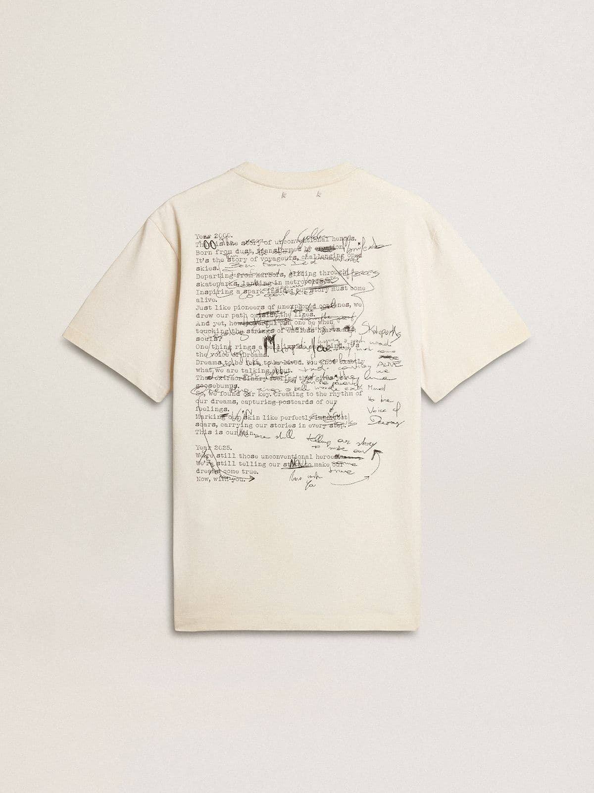 Men's T-shirt with print on the chest and on the back with a lived-in effect - 6