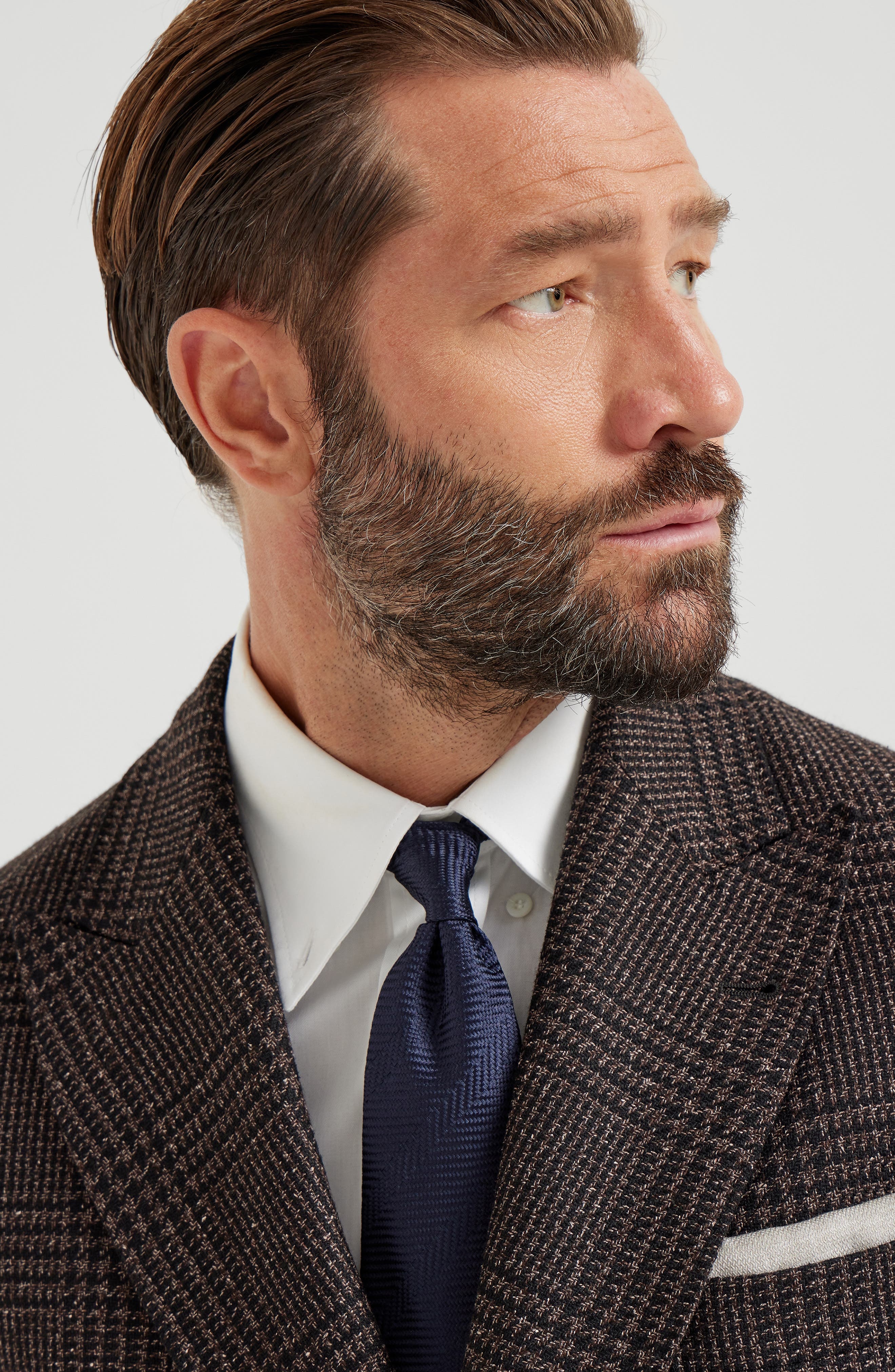 Brunello Cucinelli Herringbone necktie in Navy Blue at Nordstrom - 4