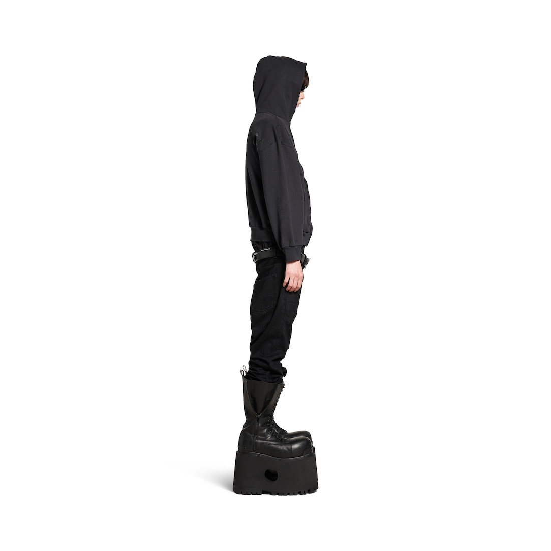 BALENCIAGA Women's Painted Zip-up Hoodie Regular Fit in