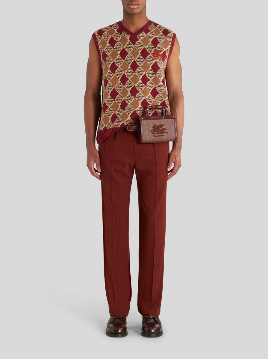 SLEEVELESS WAISTCOAT WITH DIAMOND PATTERN - 4