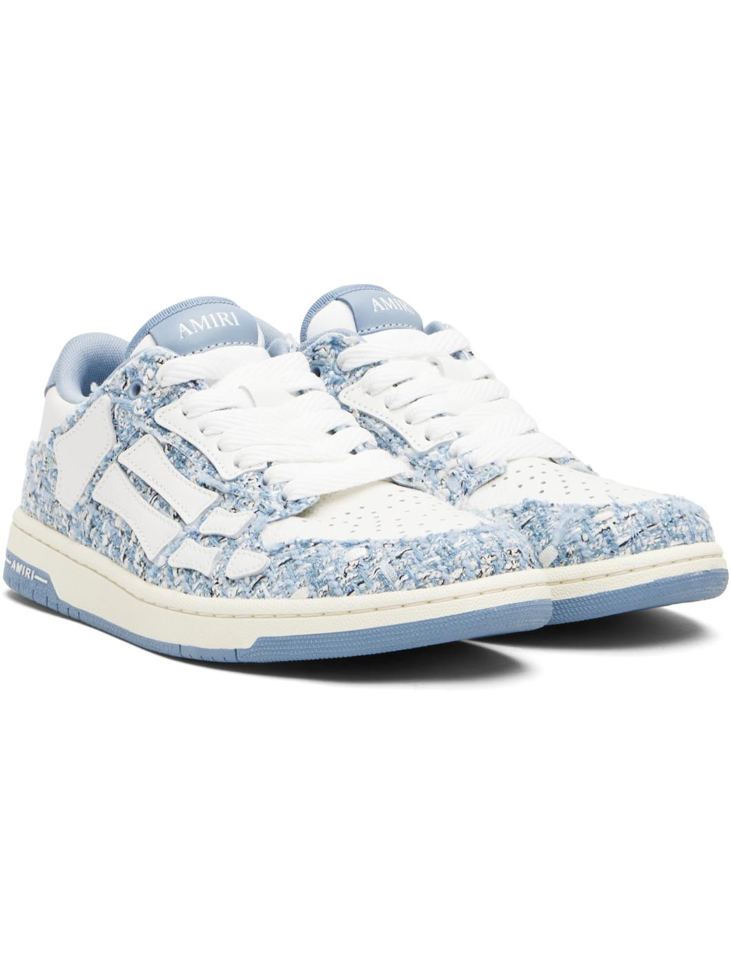 Blue Bouclé Skel Top Low Sneakers - 4