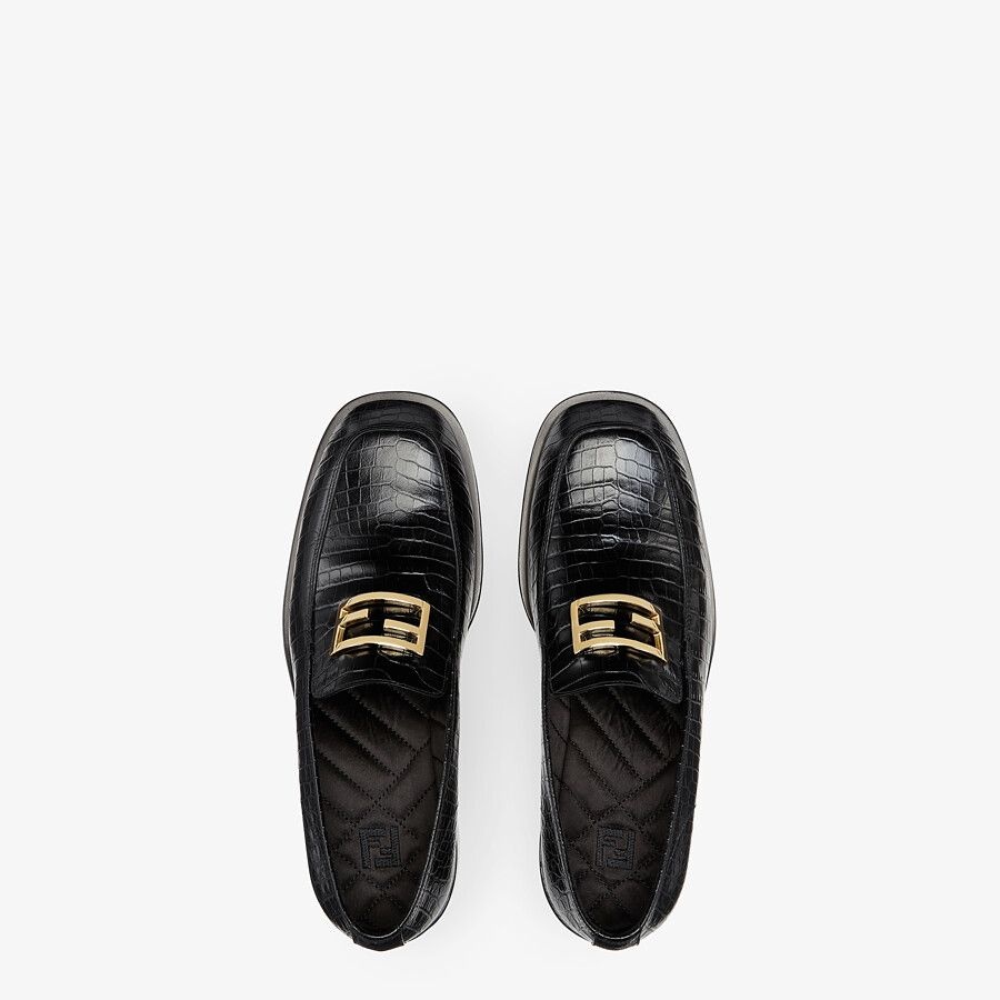 Black leather loafers - 4