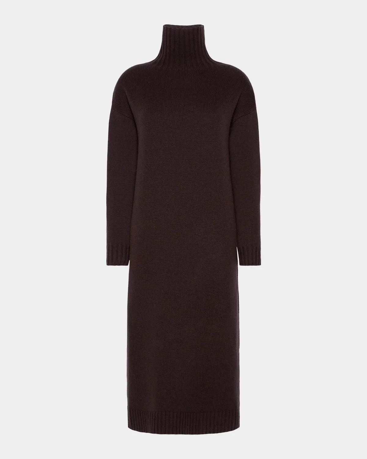 Wool-Cashmere Turtleneck Midi Sweater Dress - 1