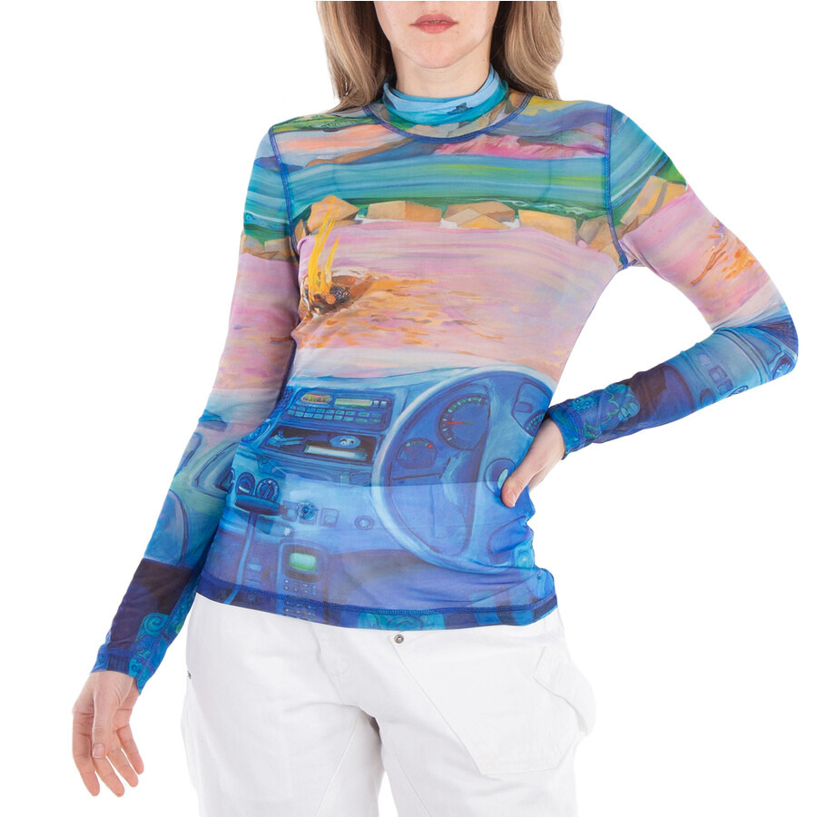 JW Anderson Graphic-Print Roll-Neck Knitted Top - 1