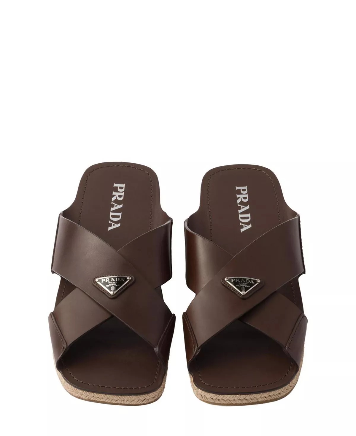 Men's Crisscross Leather Slides - 2