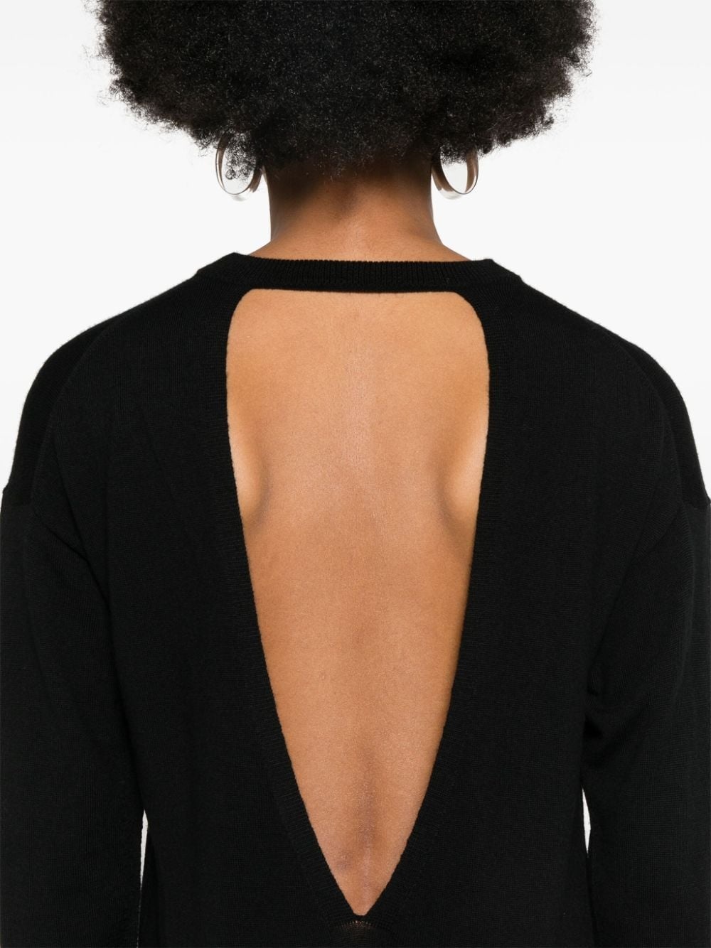 open-back knitted mini dress - 5